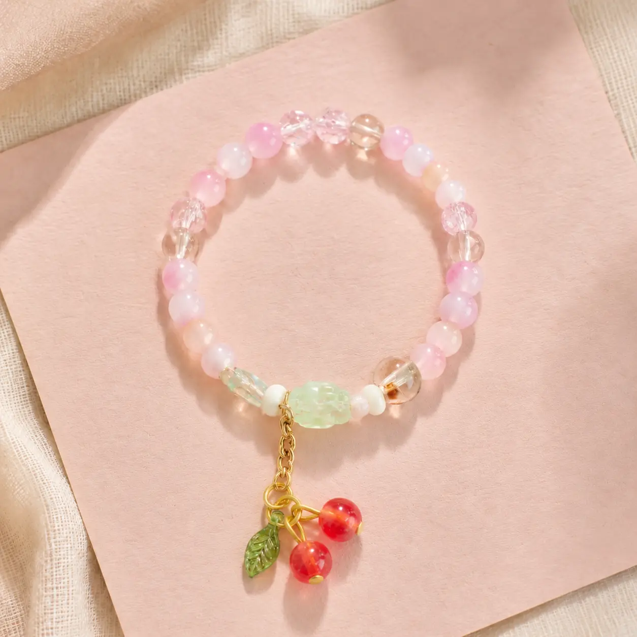 Cherry Blossom Charm Bracelet