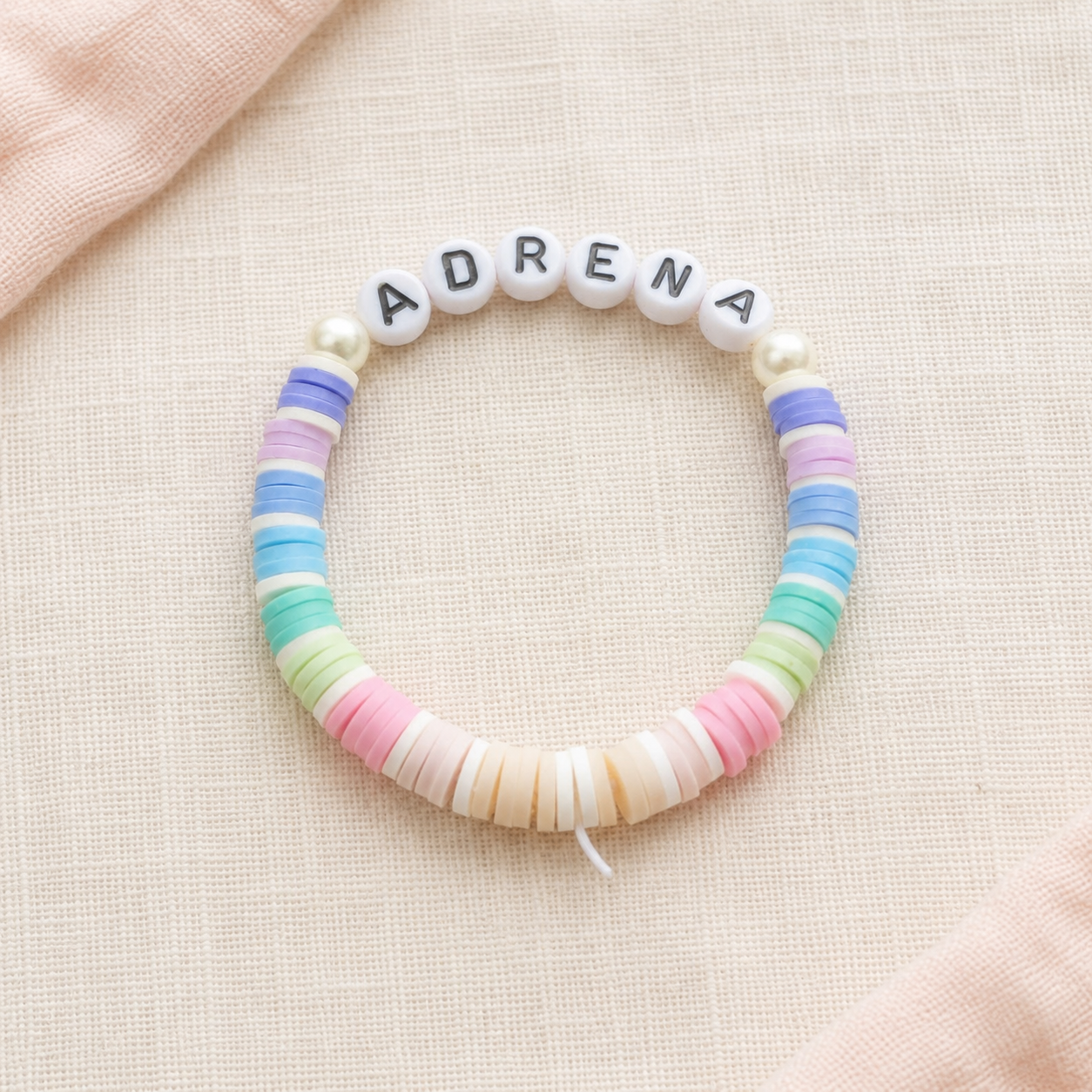 Personalised pastel clay name bracelet