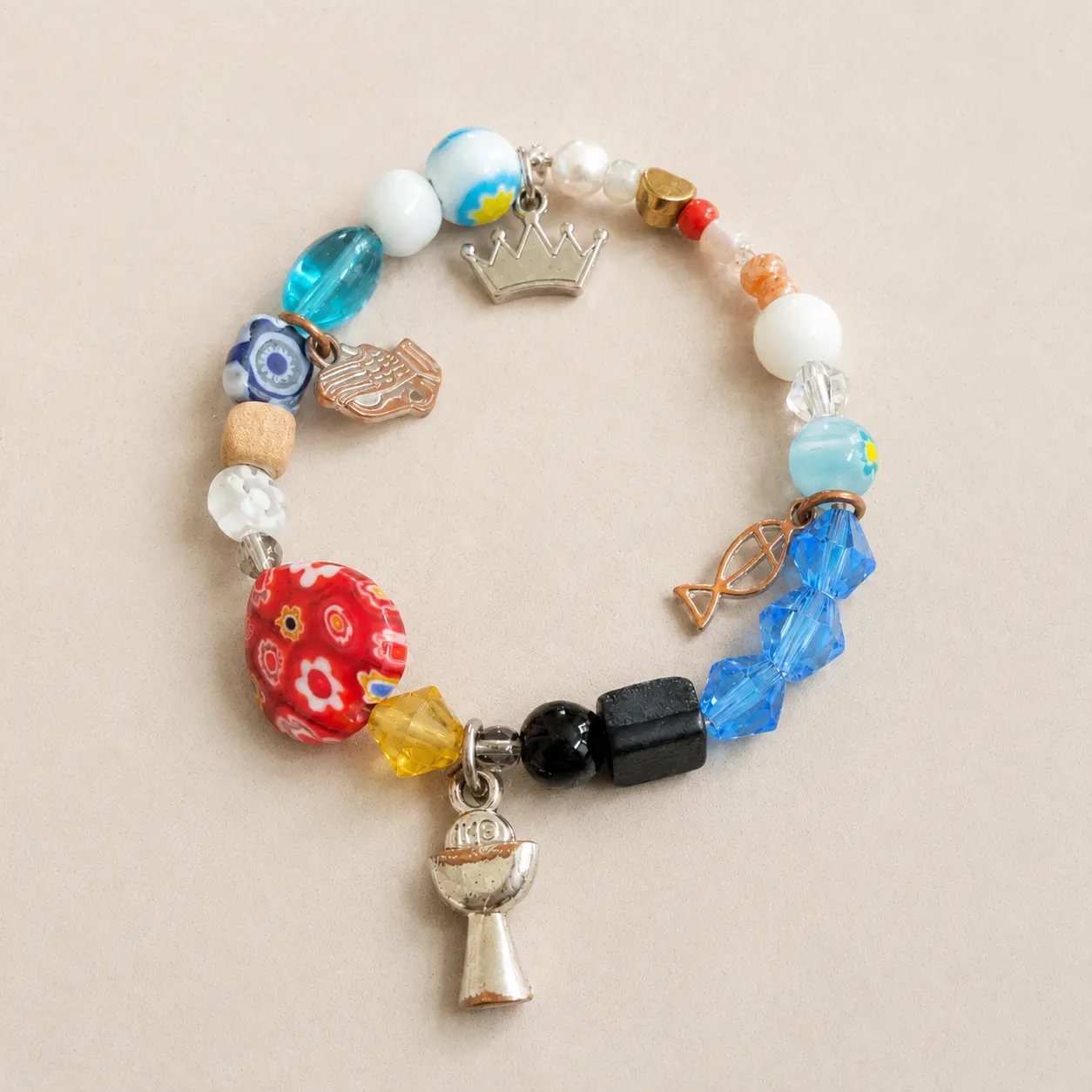 Lucky Charms Glass Bead Bracelet