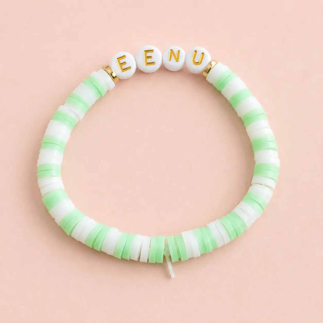 Personalised Name Bracelet – Mint Stripe
