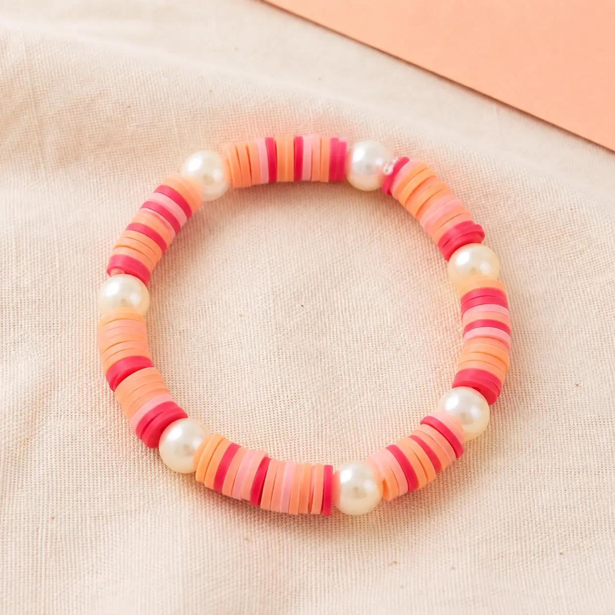 Peach & Coral Pearl Bracelet